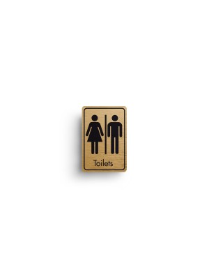 Ladies & Gents Toilets Symbol with Text Door Sign