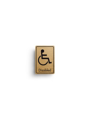 Disabled Toilet Door Symbol with Text 