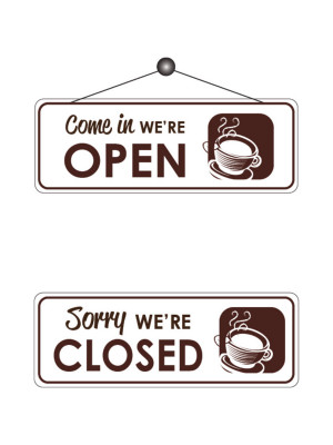 Cafe Open & Closed Notice - FD166