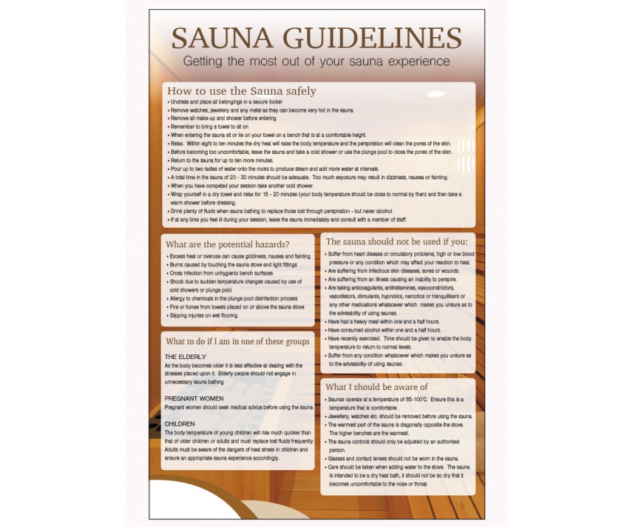 Sauna Guidelines Notice - LP006